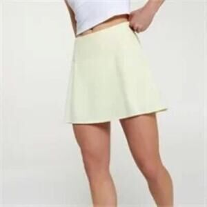 NWT CALIA Women's Mid Rise Performance Skort Lemon Sorbet XL